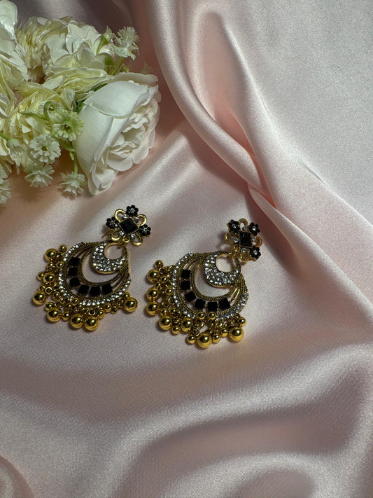 Malika Chand Kundan - black and gold -(Noor-Bano-Collection)