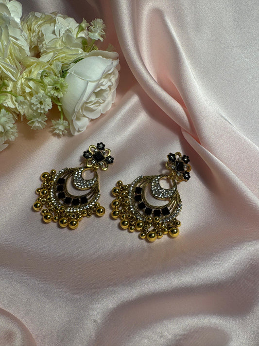 Malika Chand Kundan - black and gold -(Noor-Bano-Collection)