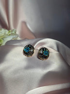Enamel Round earrings-black