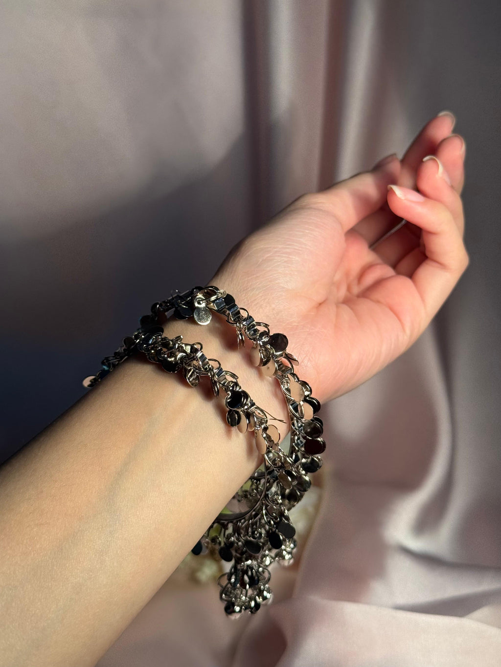 Silver small beads Ghungroo karray