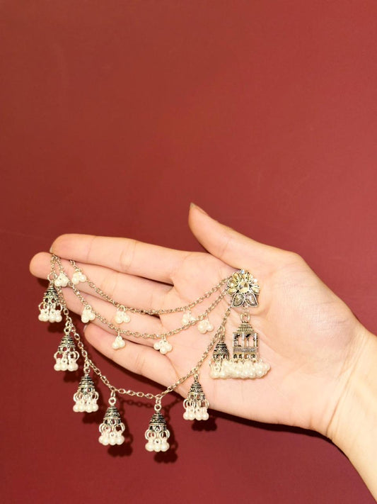 Floral cage with silver saharay