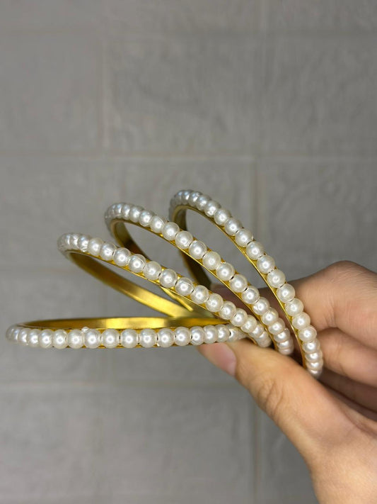 pearl bangles set of 4