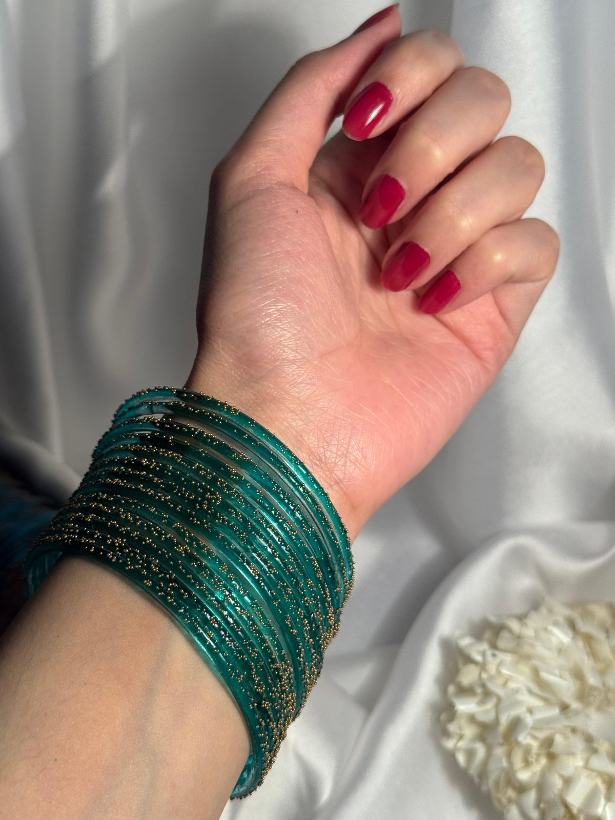 Raindrop bangles 3- green eid collection