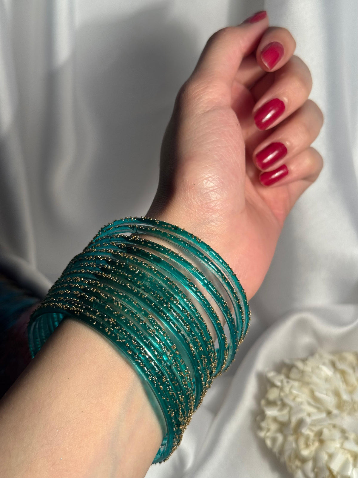 Raindrop bangles 3- green eid collection