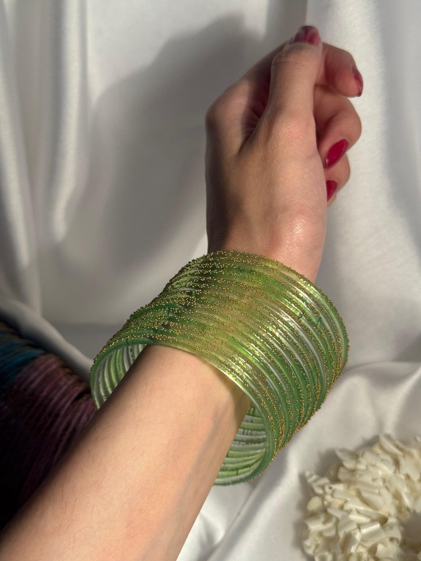 Raindrop bangles 2- green eid collection