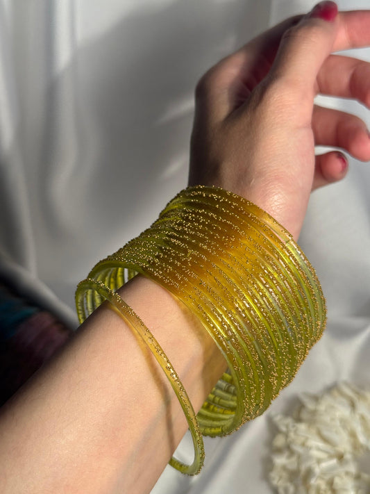 Raindrop bangles 2- yellow eid collection