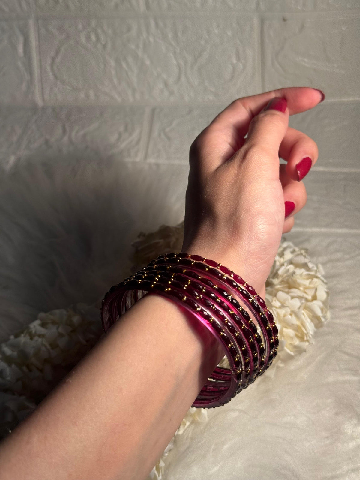Raindrop bangle (7) -  maroon