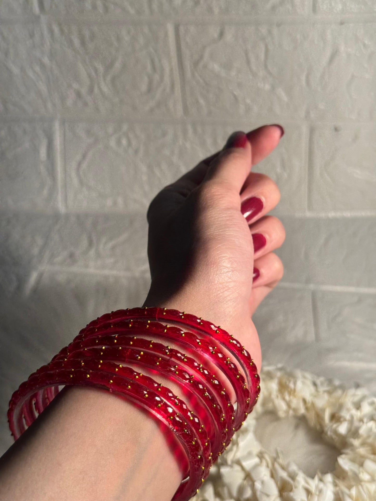 Raindrop bangle (7) - red