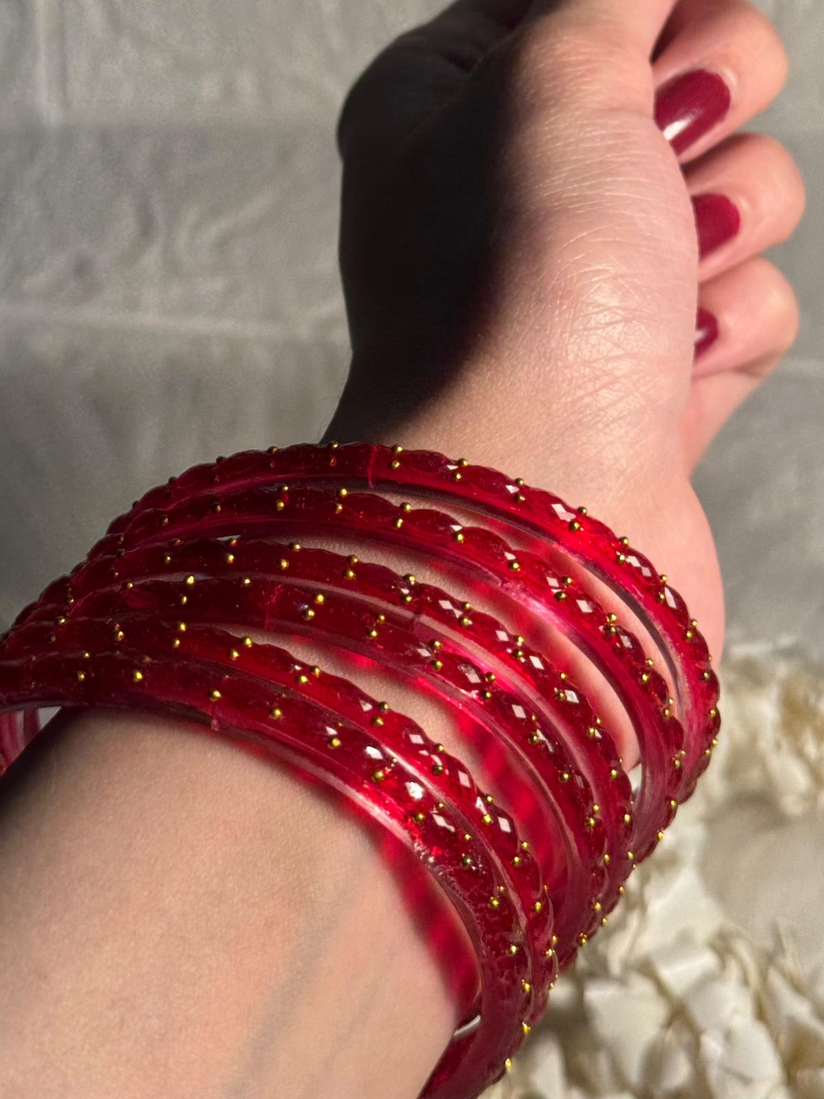 Raindrop bangle (7) - red