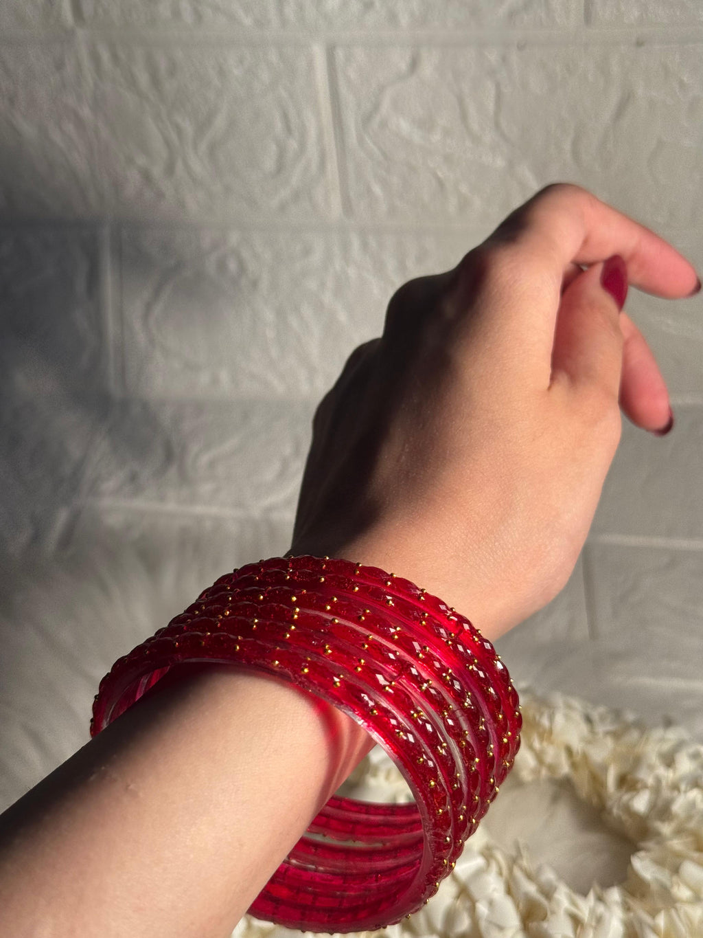 Raindrop bangle (7) - red