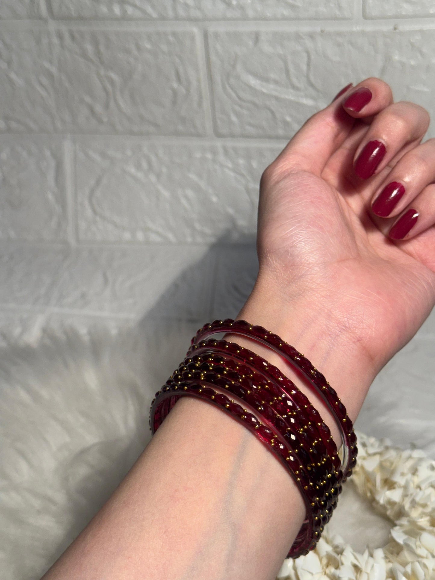 Raindrop bangle (7) - wine