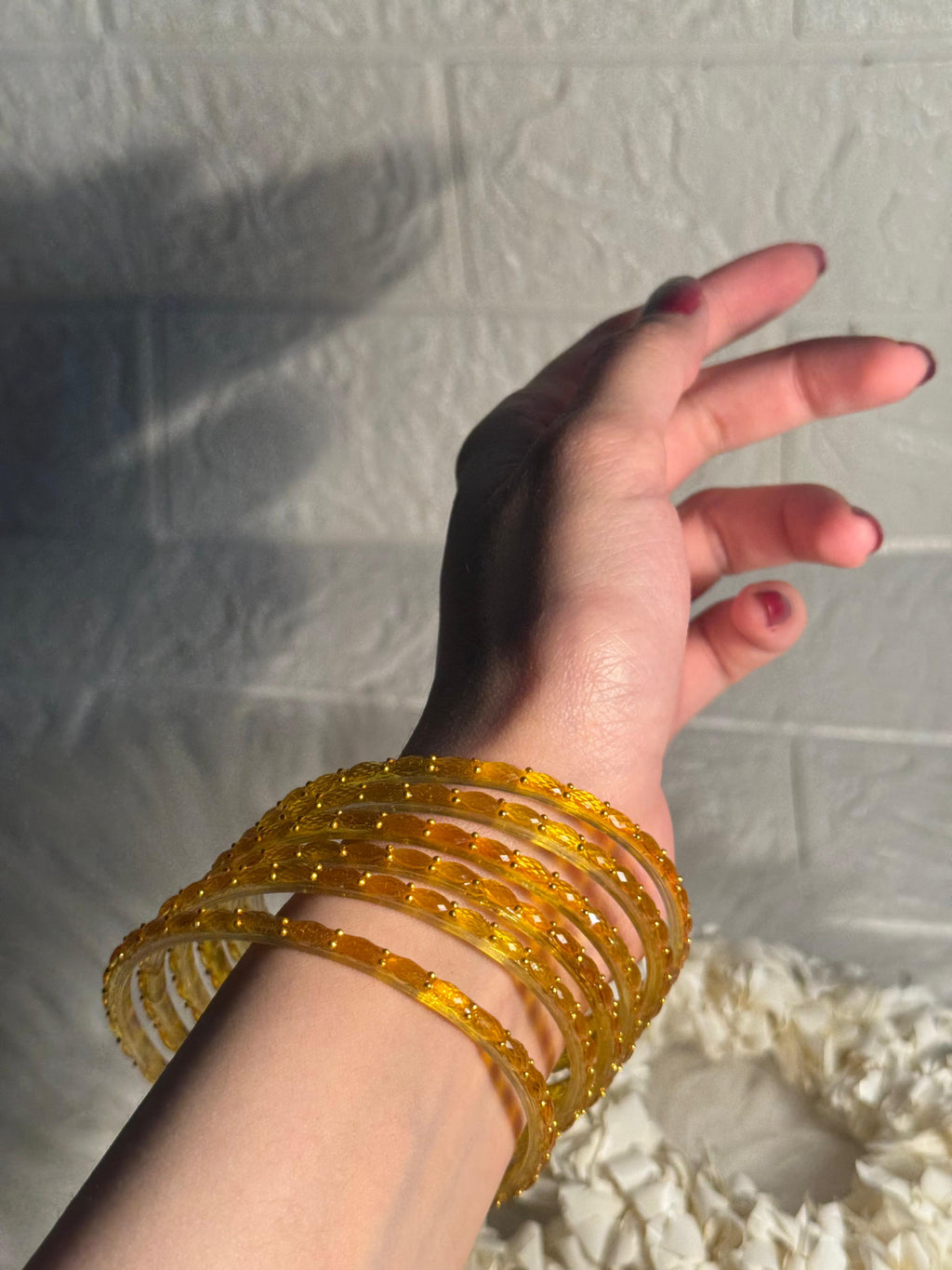 Raindrop bangle (7) - yellow