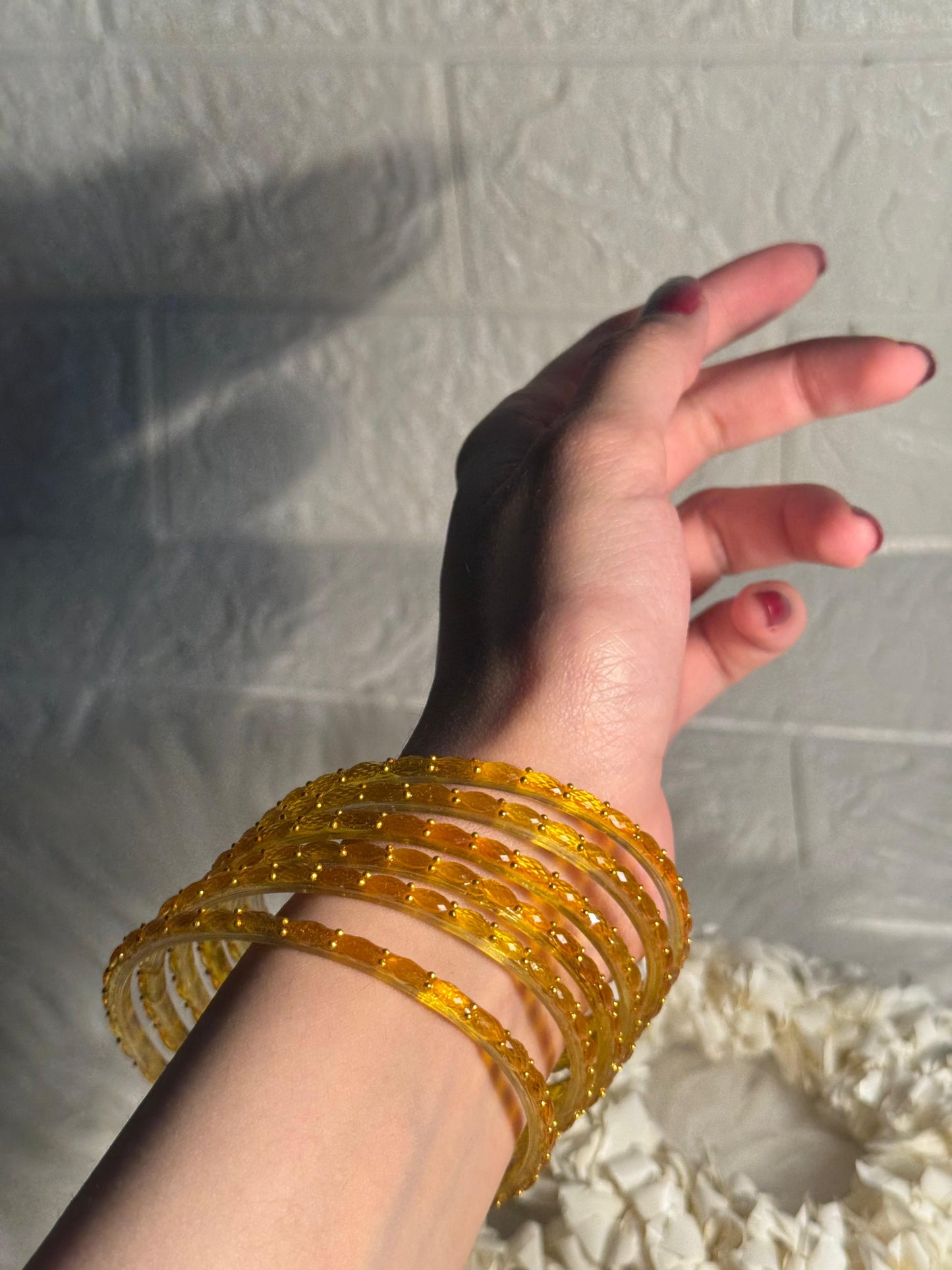 Raindrop bangle (7) - yellow