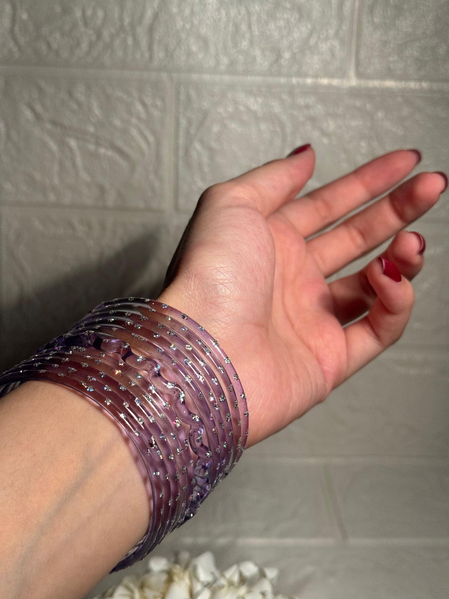 Raindrop bangle (6)-Lilac