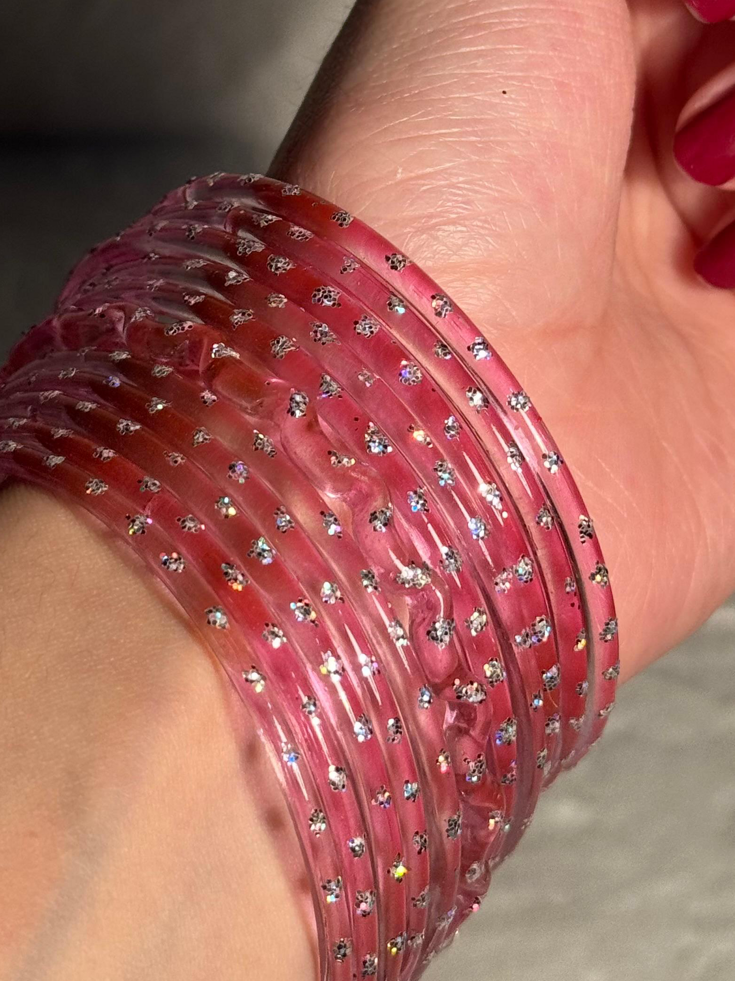 Raindrop bangle (6)pink