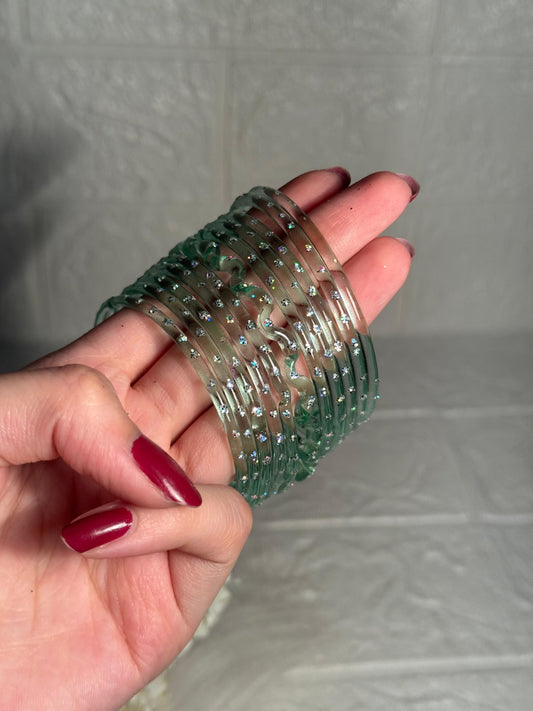 Raindrop bangle (6) sage