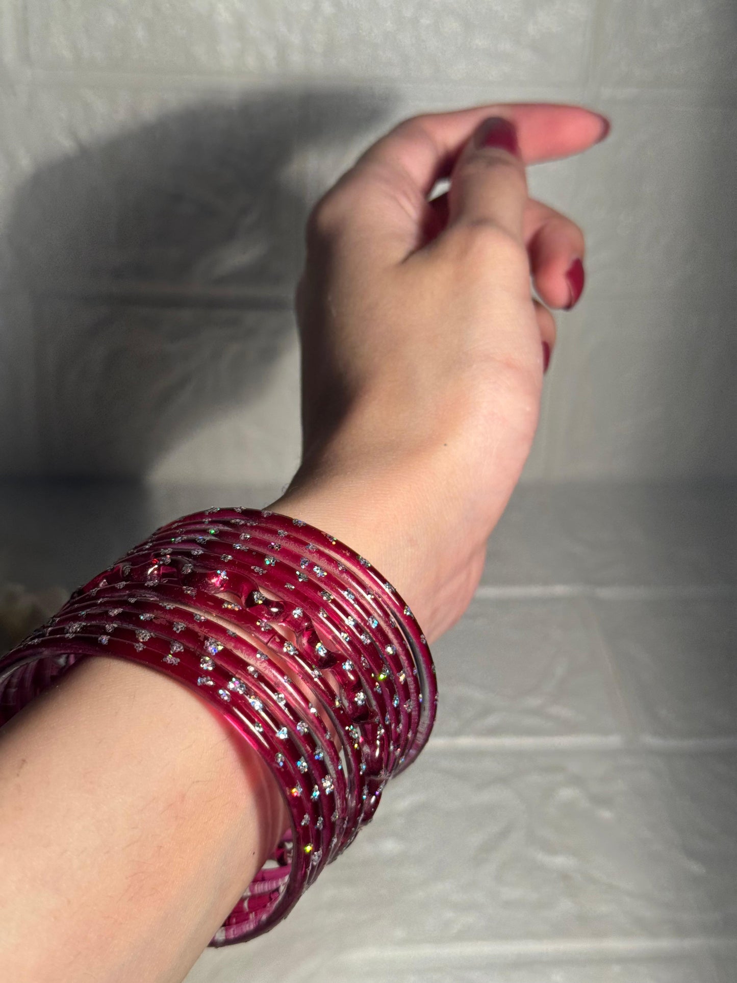 Raindrop bangle (6) maroon
