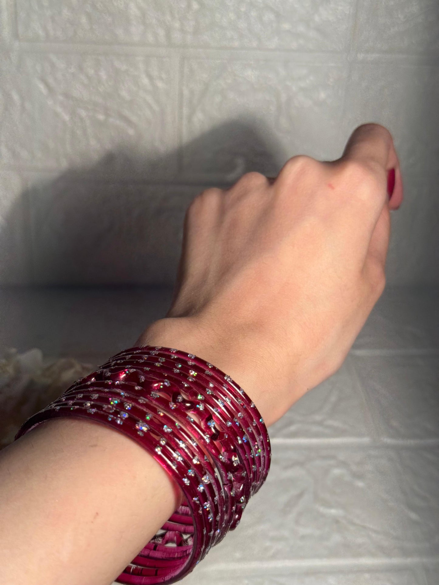Raindrop bangle (6) maroon