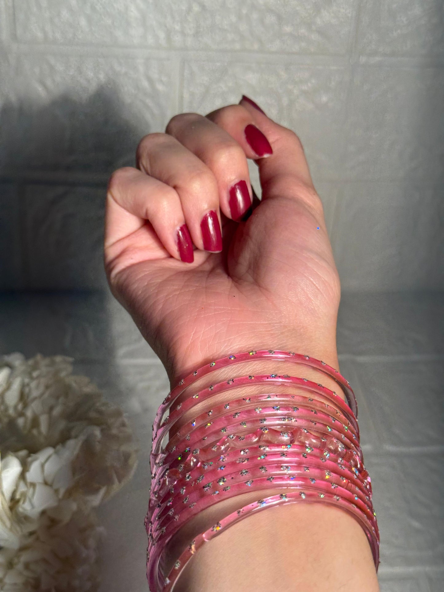 Raindrop bangle (6) pink