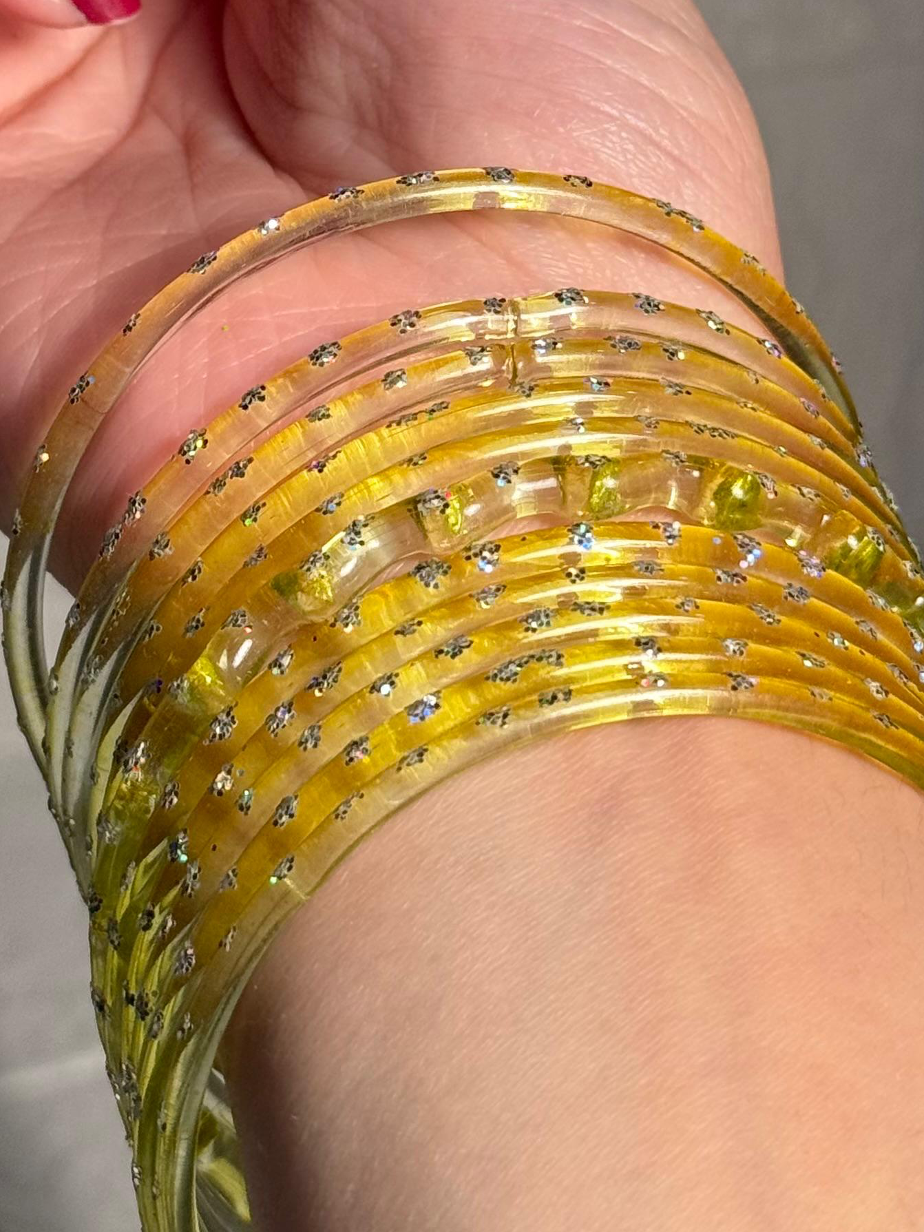 Raindrop bangle (6) lime