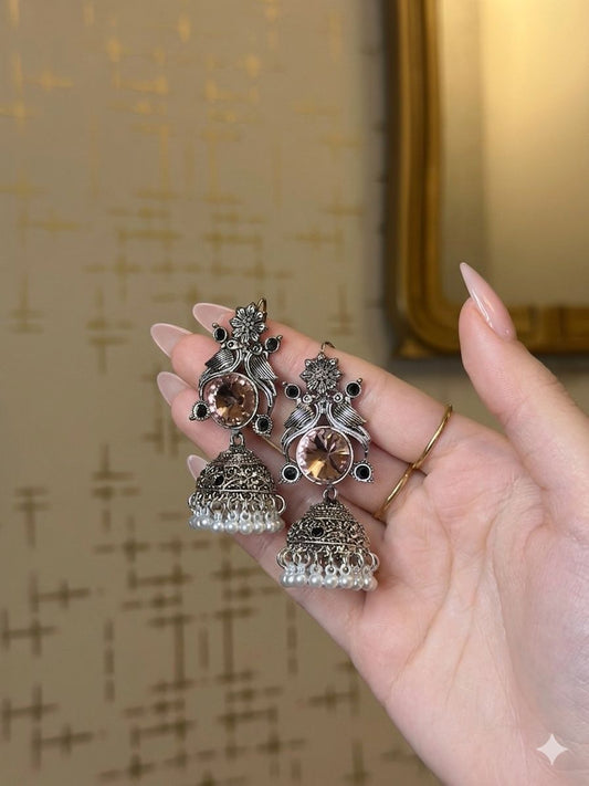 Teen Boti Afghan jhumka-rosegold