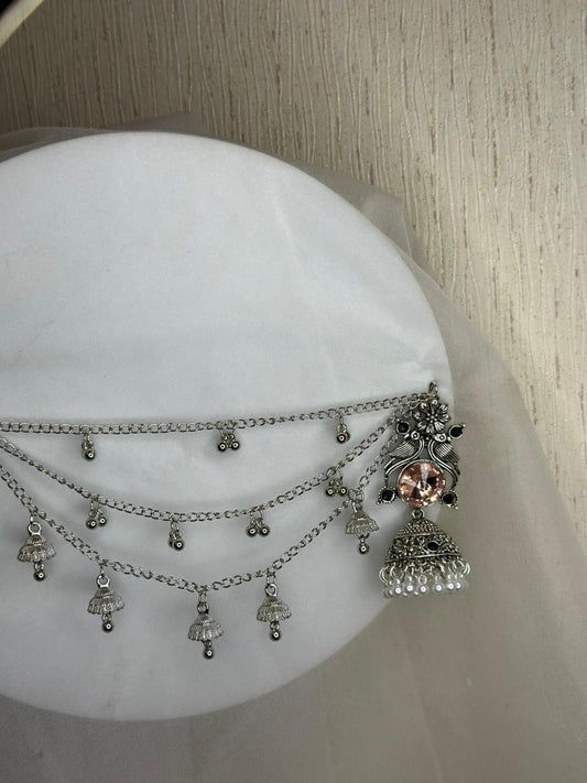 Teen Boti Afghan jhumka-rosegold with saharay