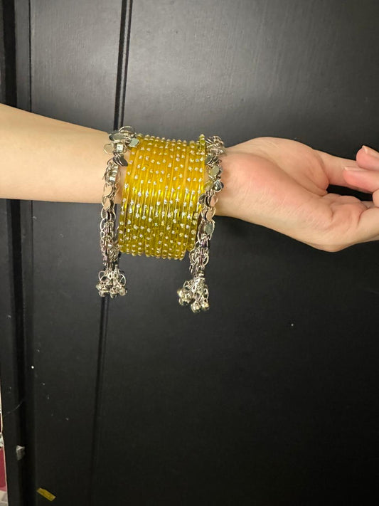 raindrop bangle with ghungroo bangles