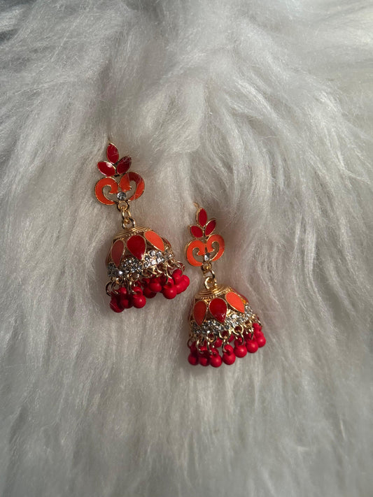 Teen Booti Rang-e-desi red