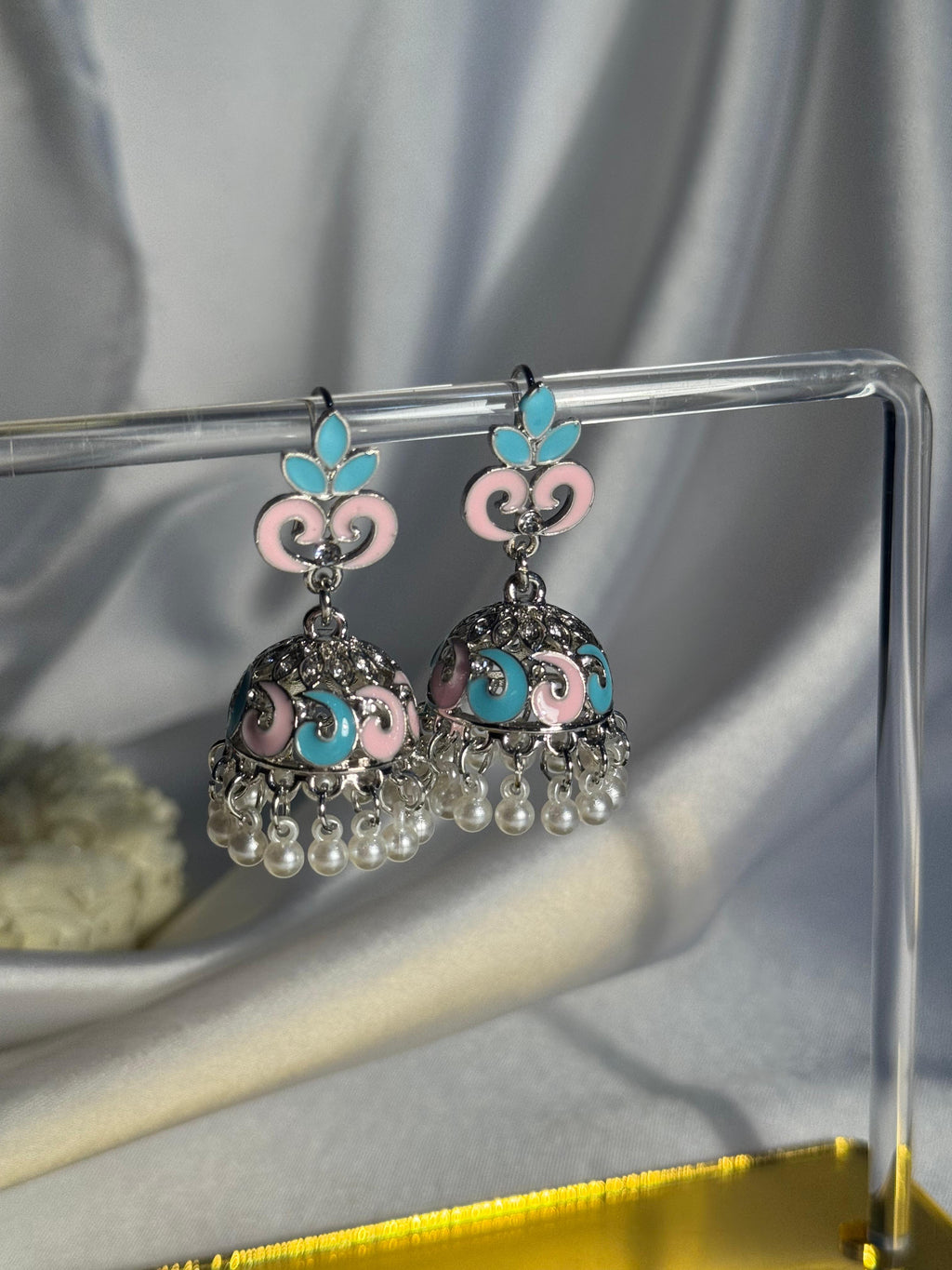 Teen Booti silver Rang-e-desi pink blue