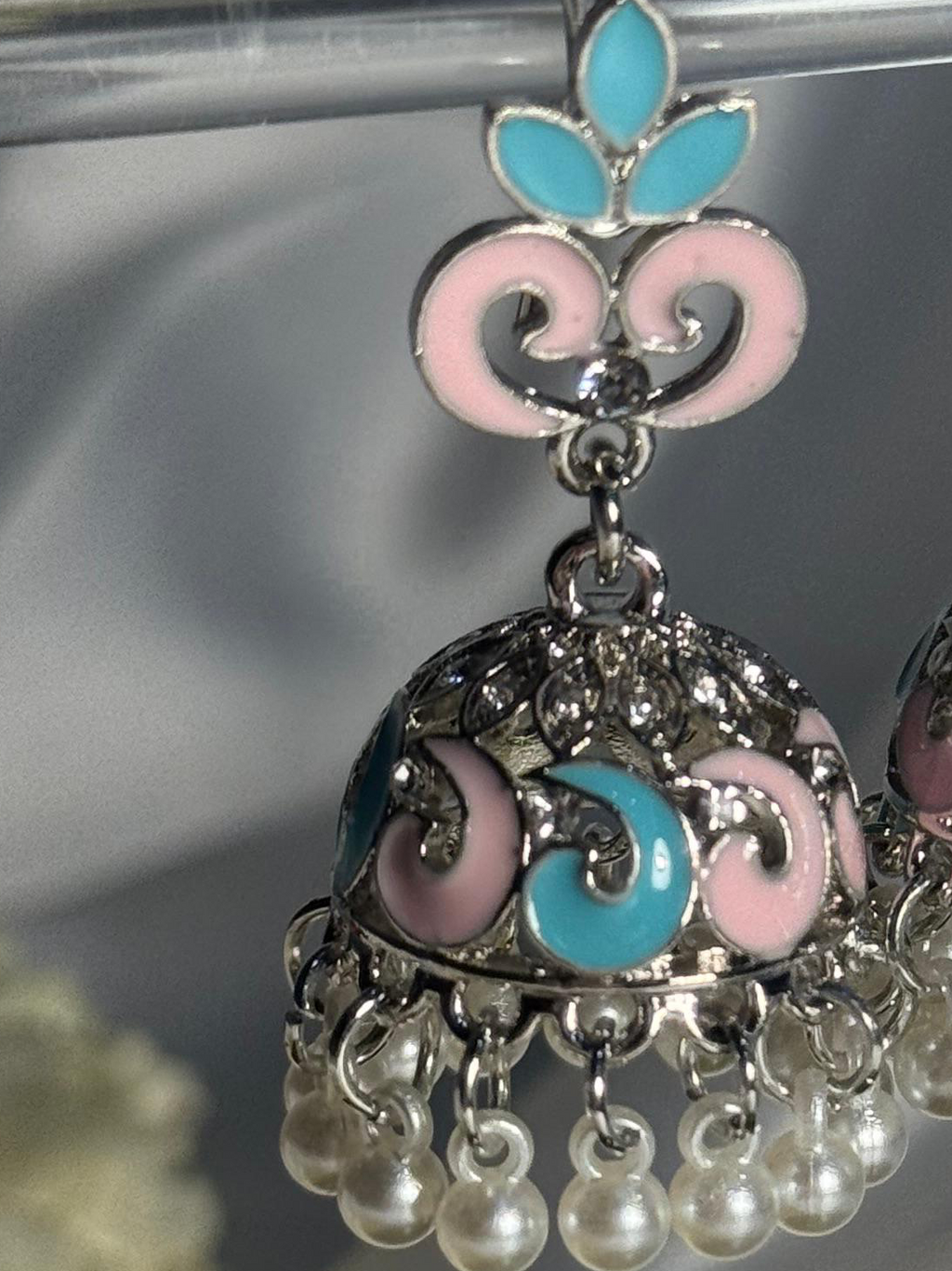 Teen Booti silver Rang-e-desi pink blue