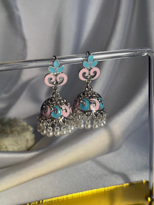 Teen Booti silver Rang-e-desi pink blue