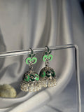 Teen Booti silver Rang-e-desi green