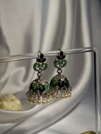 Teen Booti silver Rang-e-desi green