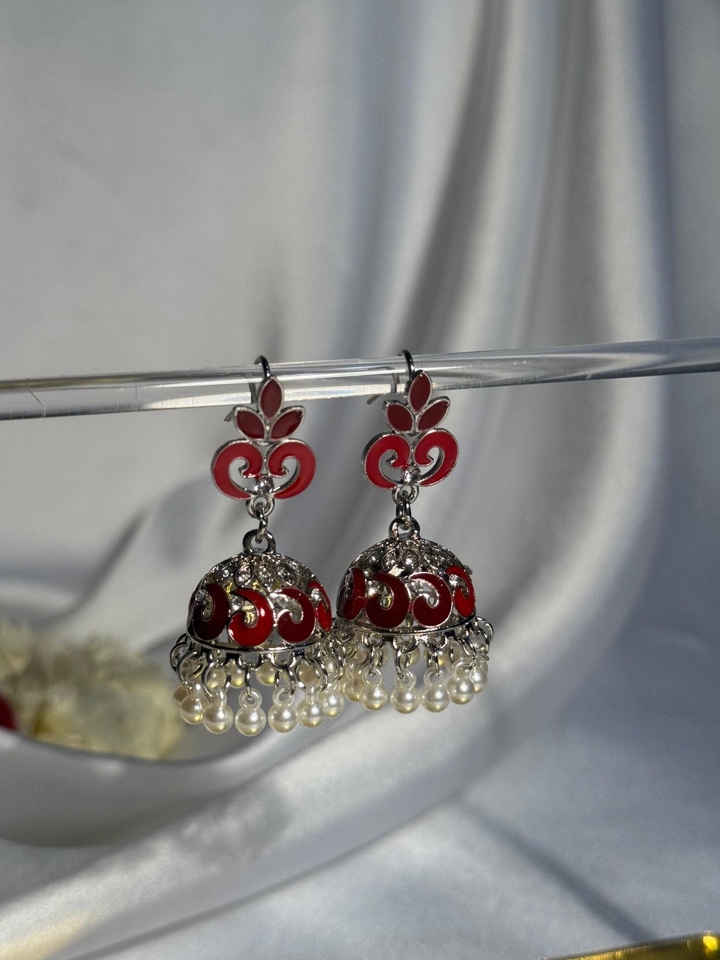 Teen Booti silver Rang-e-desi maroon