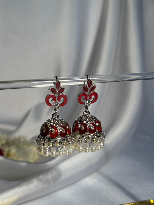 Teen Booti silver Rang-e-desi maroon