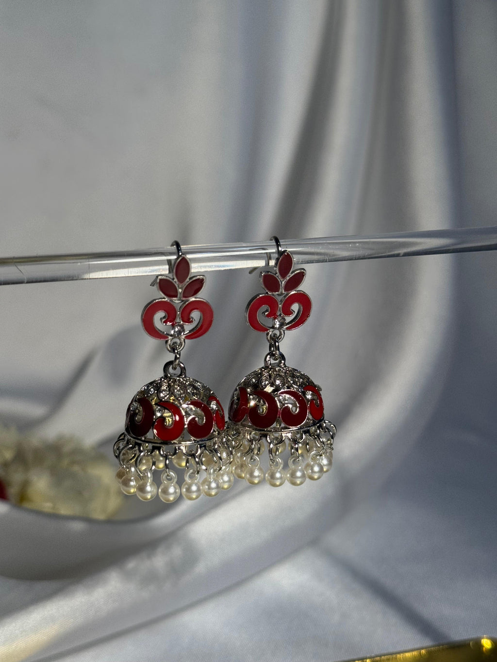 Teen Booti silver Rang-e-desi maroon