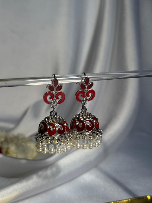 Teen Booti silver Rang-e-desi maroon