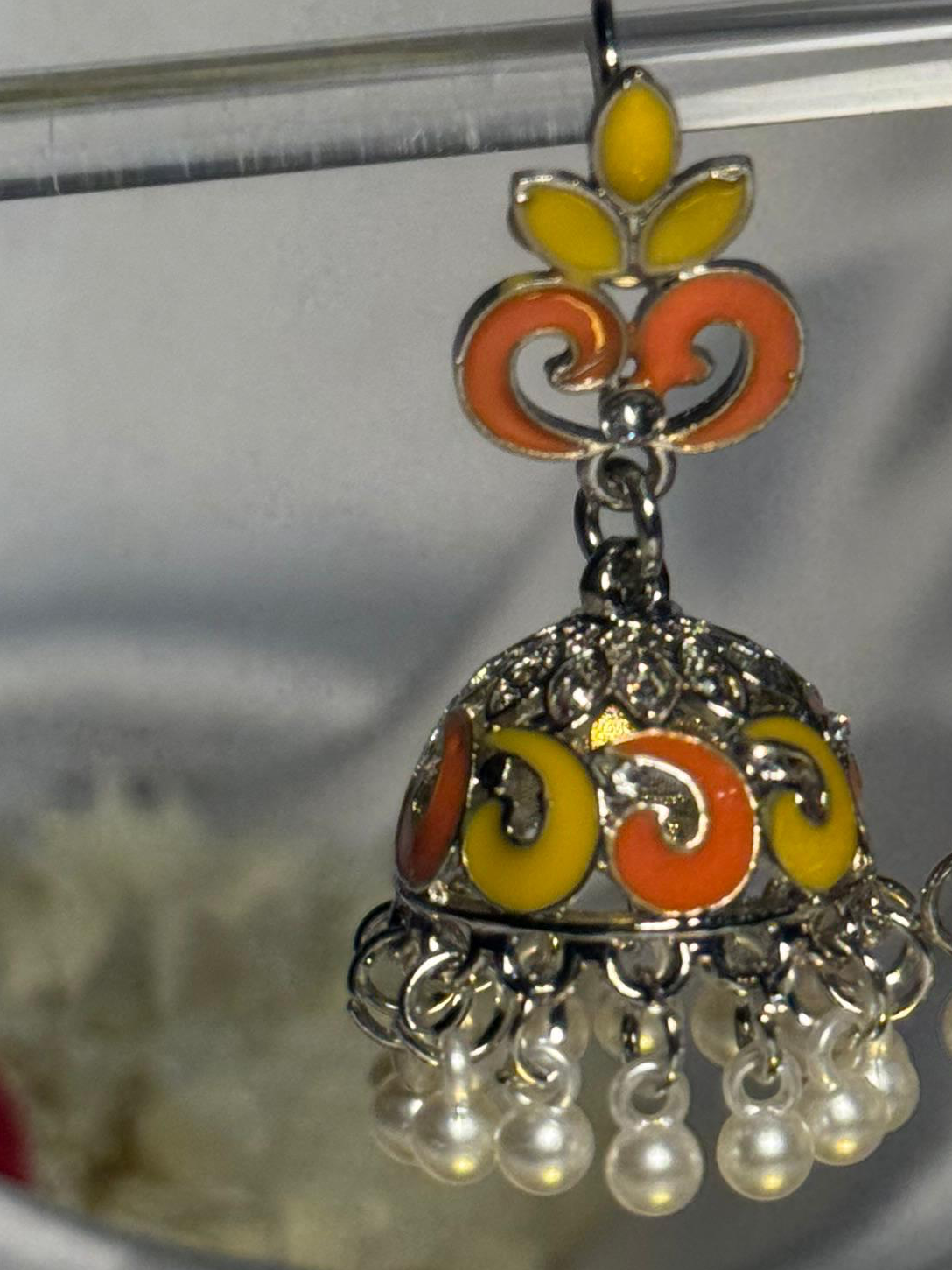 Teen Booti silver Rang-e-desi yellow orange