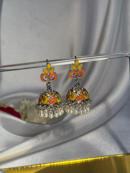 Teen Booti silver Rang-e-desi yellow orange