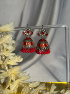 Phool booti Rang-e-desi red