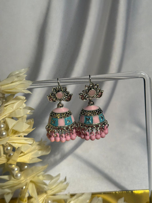 Phool booti Rang-e-desi pink n blue
