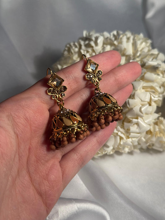 Chakoor booti gold-Rang-e-desi brown