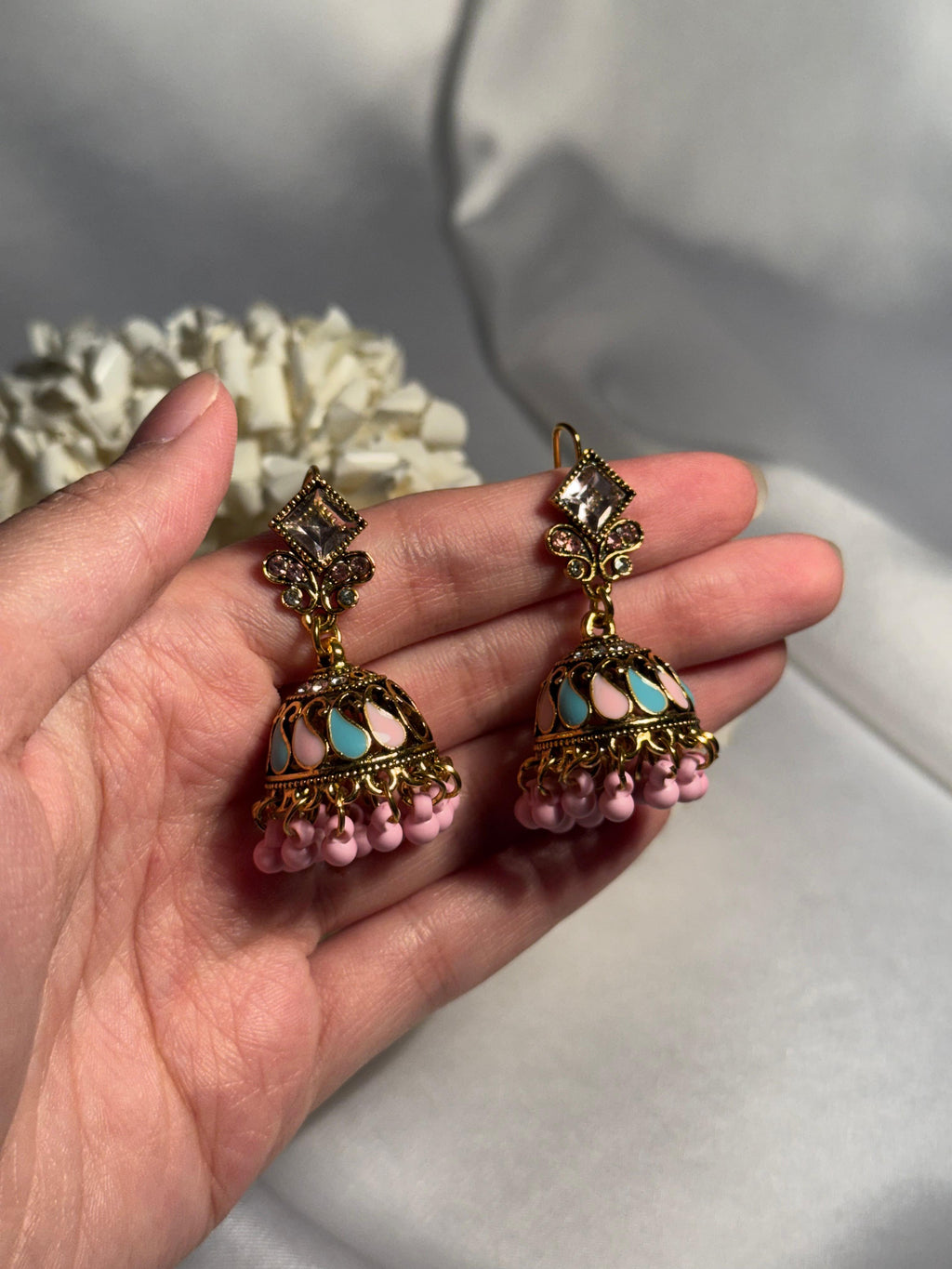 Chakoor booti gold-Rang-e-desi pink n blue
