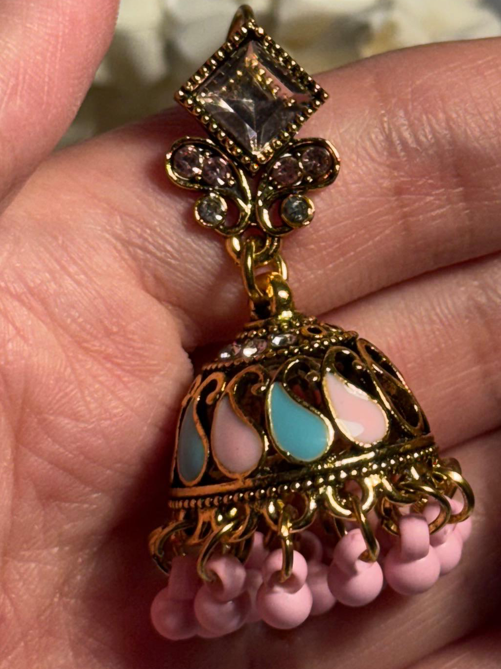 Chakoor booti gold-Rang-e-desi pink n blue