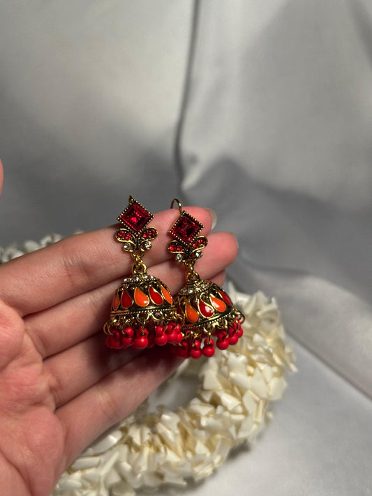 Chakoor booti gold-Rang-e-desi-red