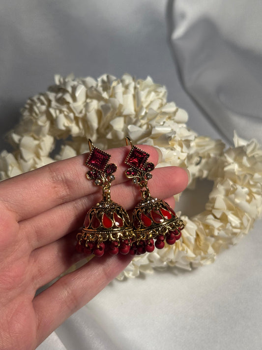 Chakoor booti gold-Rang-e-desi-maroon