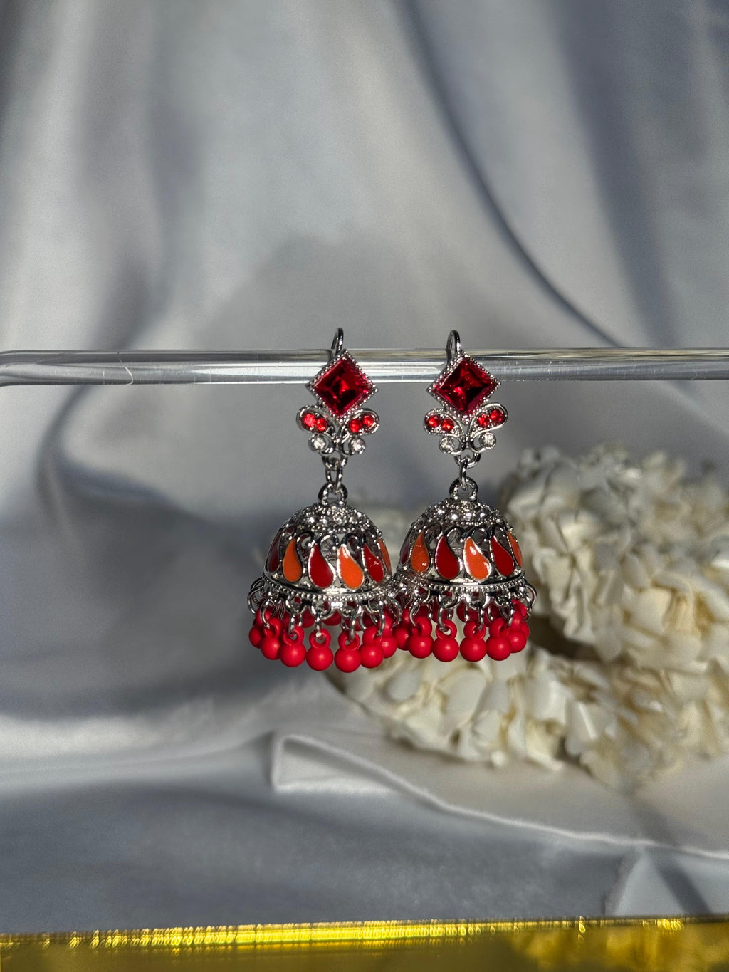 Chakor silver booti Rang-e-desi red