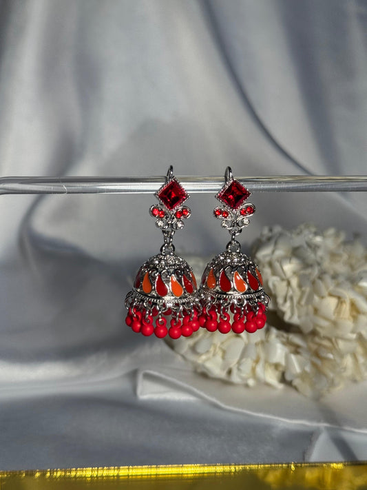 Chakor silver booti Rang-e-desi red