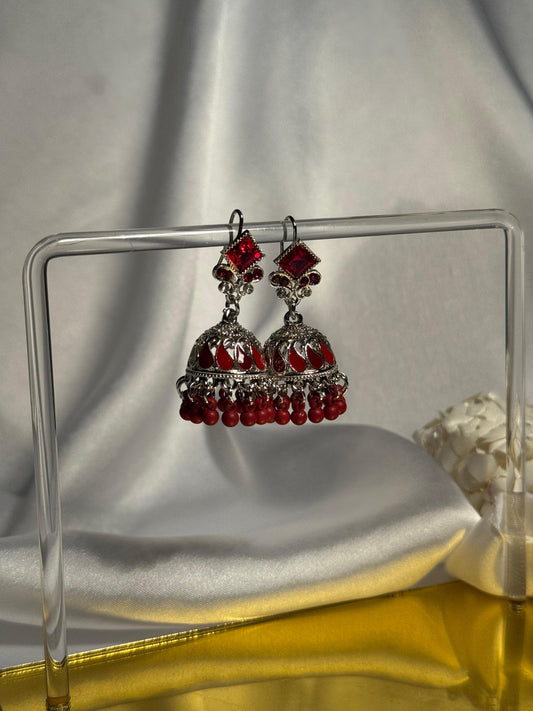 Chakor silver booti Rang-e-desi maroon