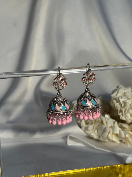 Chakor silver booti Rang-e-desi pink n blue